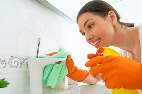 Janitorial tools and supplies used for commercial cleaning