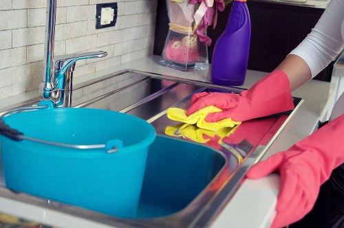 Professional mattress cleaning equipment in use