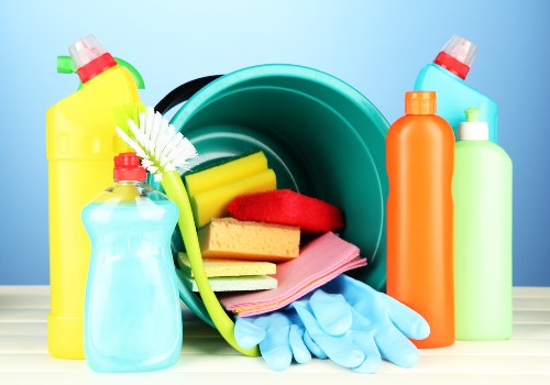 Professional cleaner maintaining shared hallway and staircase